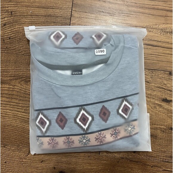 Emery Rose Sweatshirt Womens Large Aztec Western Pullover Cowgirl Graphic Rodeo - Picture 10 of 12